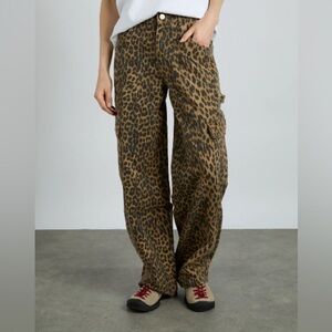 Damson Madder Leopard Dion Cargo Jean, size UK 16 / US 12 - see measurements